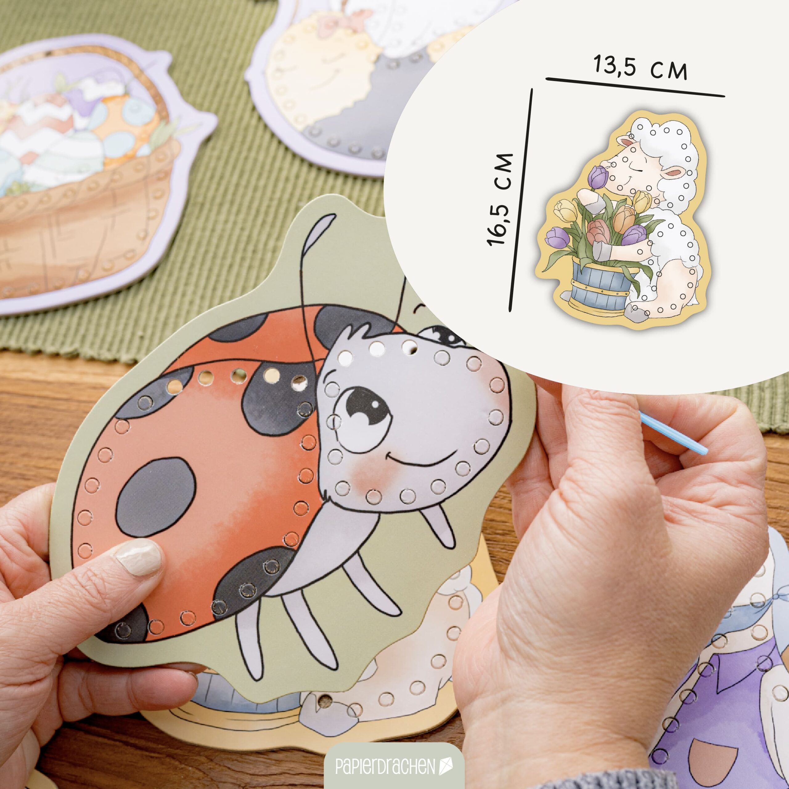 Fädelset Pappe Osterhasenwelt – Bild 3