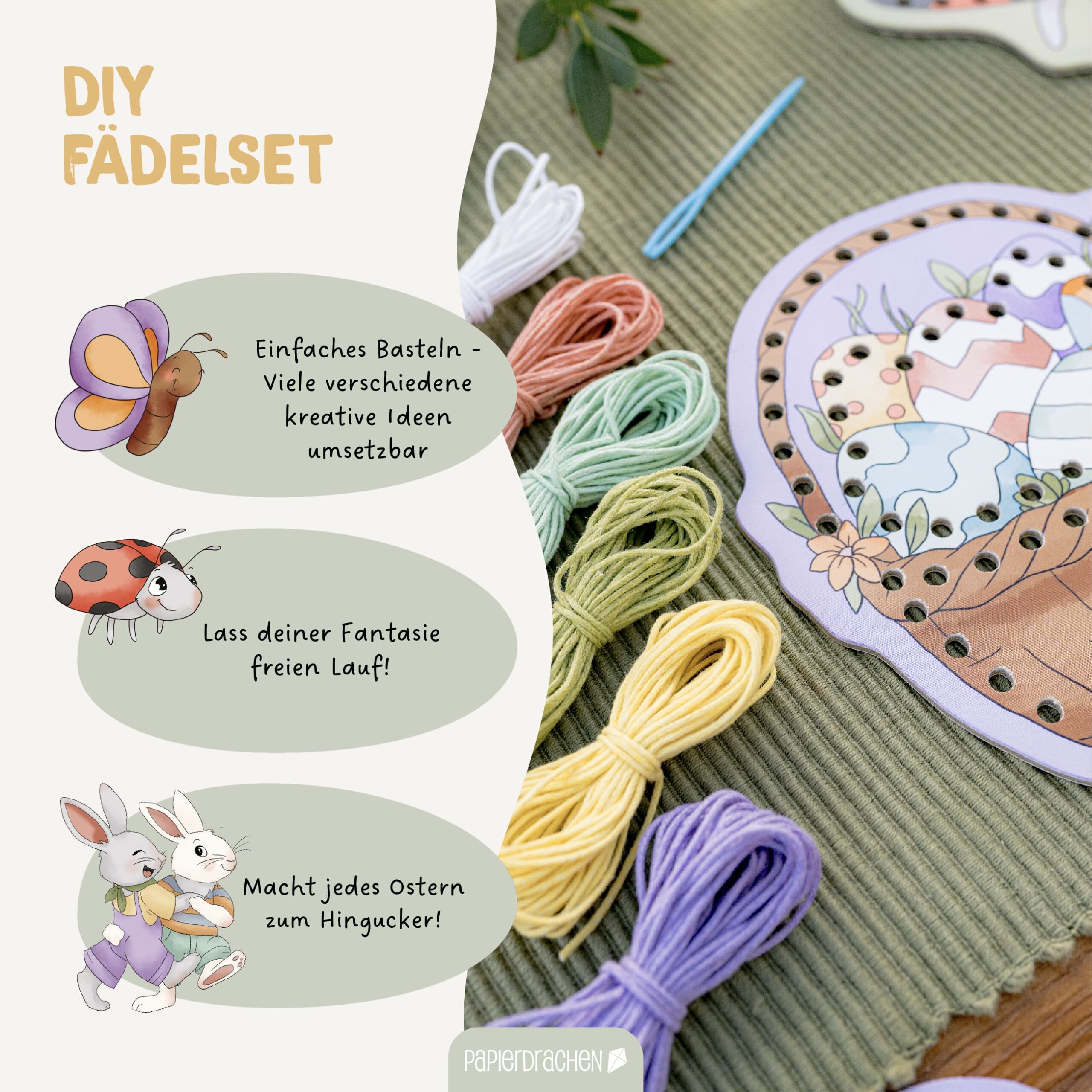 Fädelset Pappe Osterhasenwelt – Bild 4