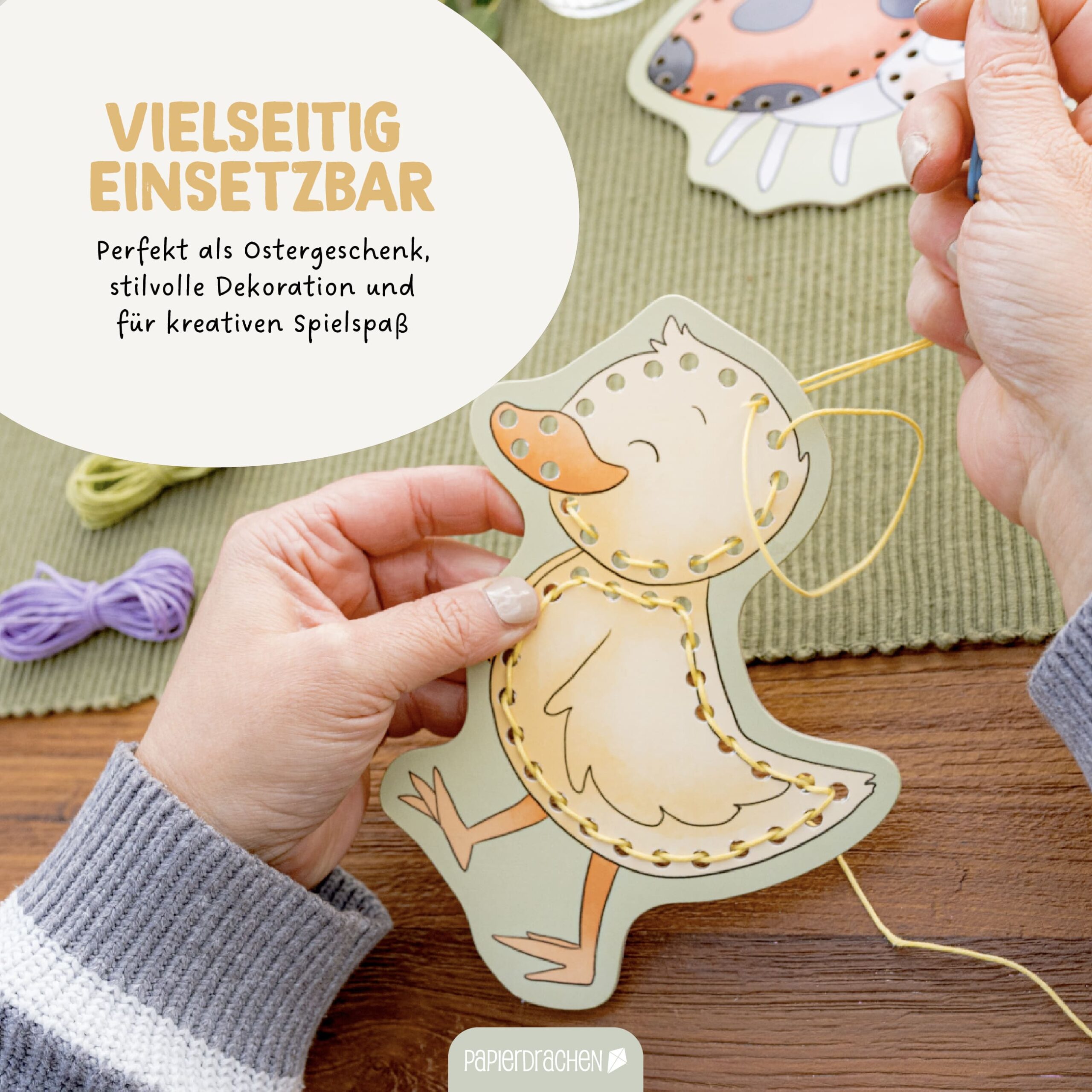 Fädelset Pappe Osterhasenwelt – Bild 5