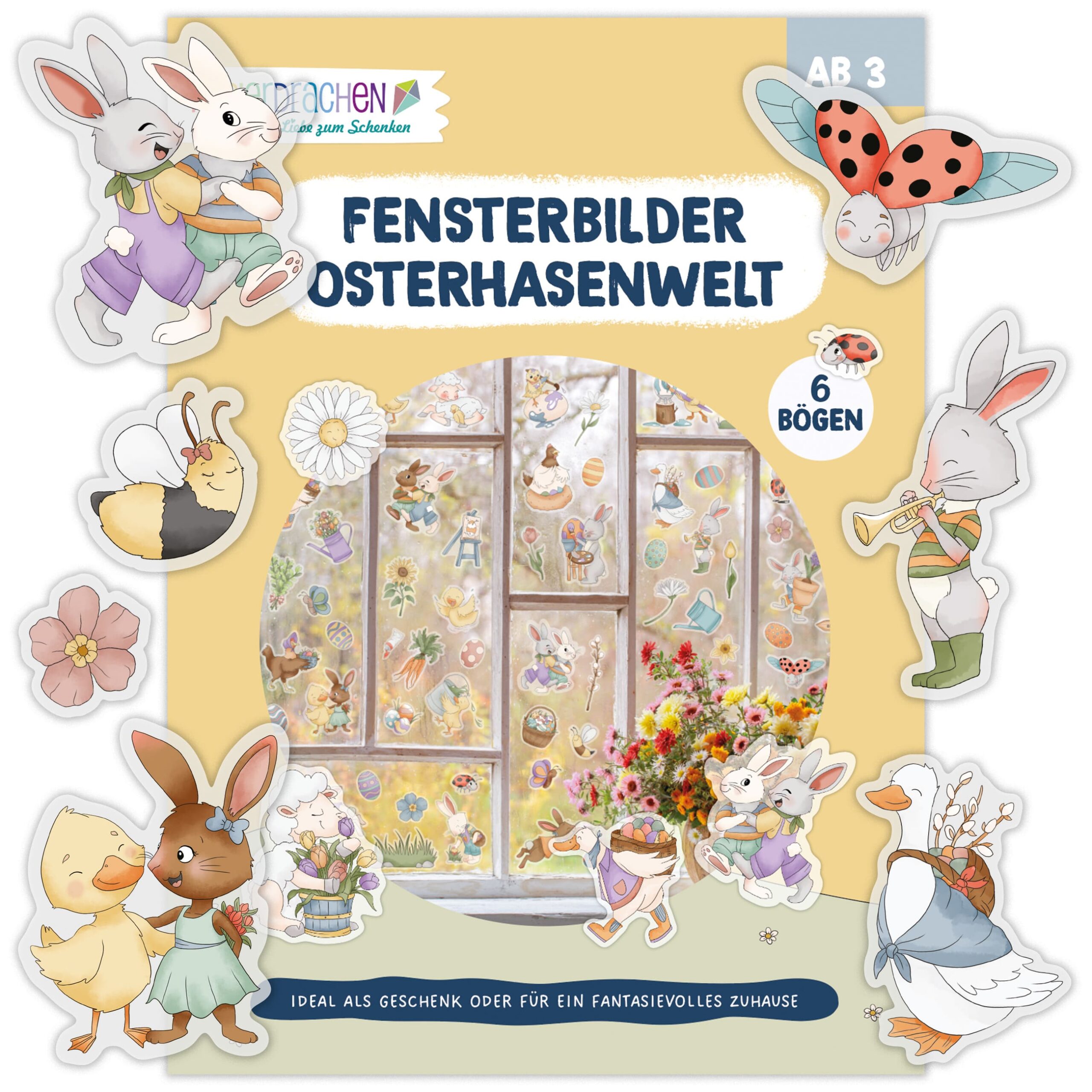 Fensteraufkleber - Osterhasenwelt