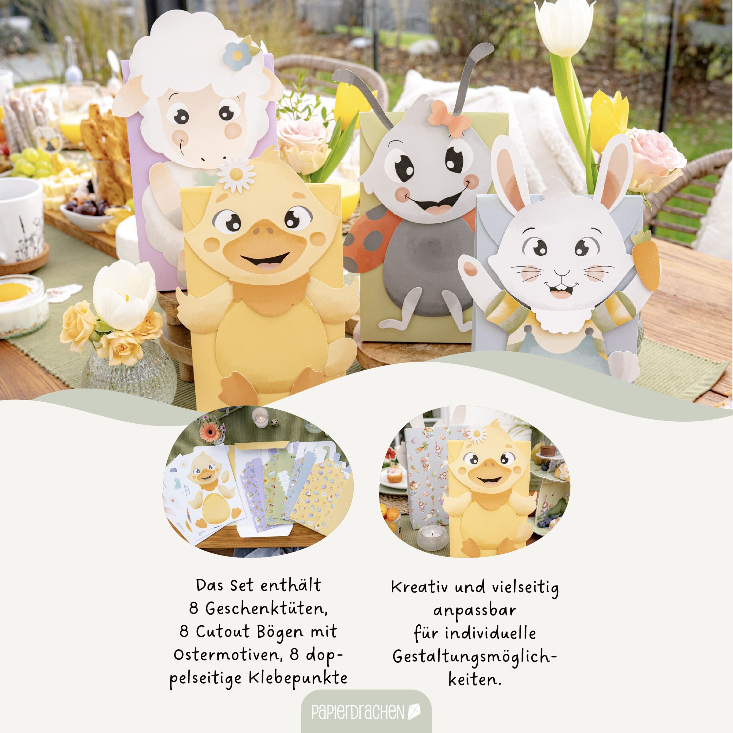 Papiertüten Set - Osterhasenwelt – Bild 2