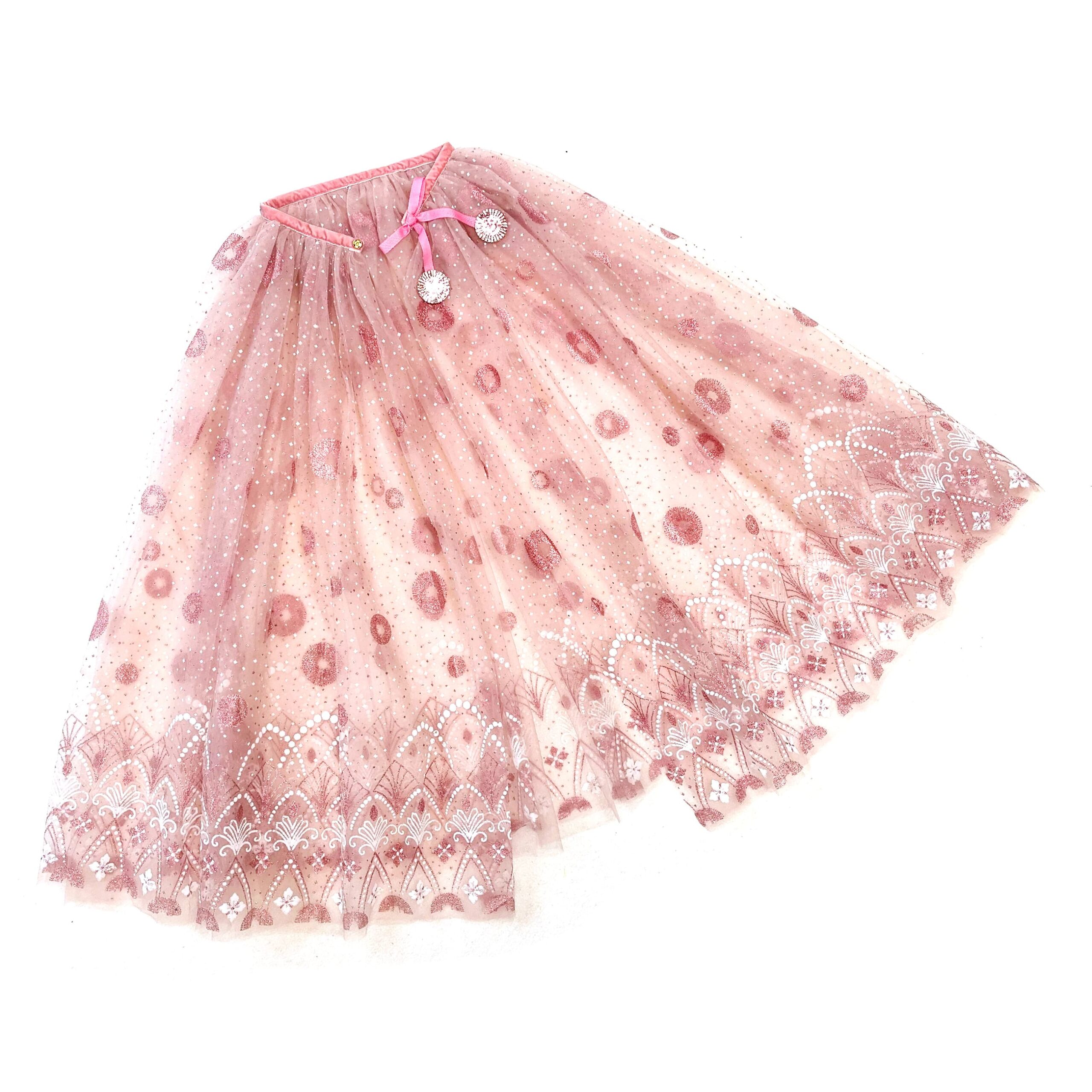 Tüll Cape mit Glitzer – rosa