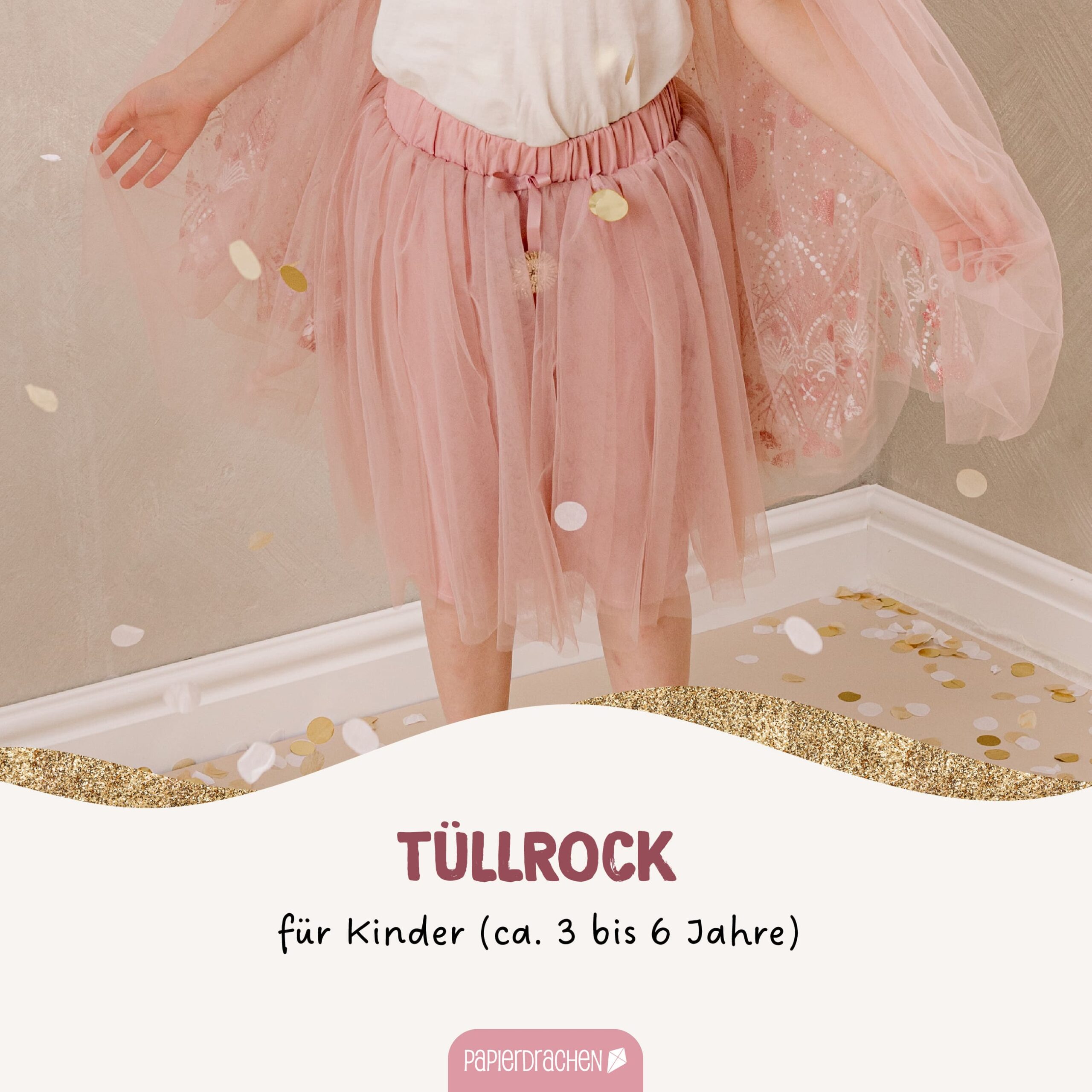 Tüll Rock mit Glitzer – rosa – Bild 2