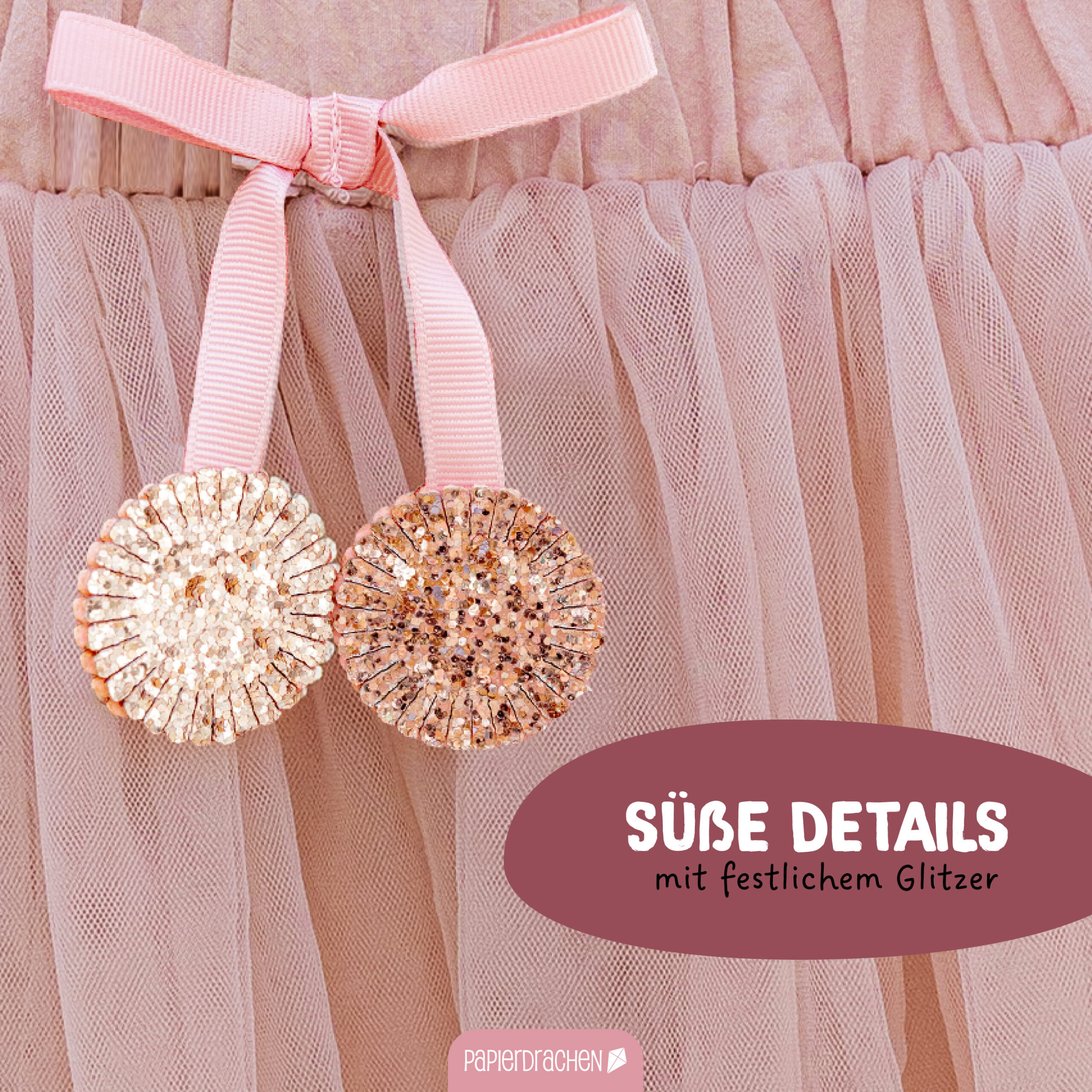 Tüll Rock mit Glitzer – rosa – Bild 3
