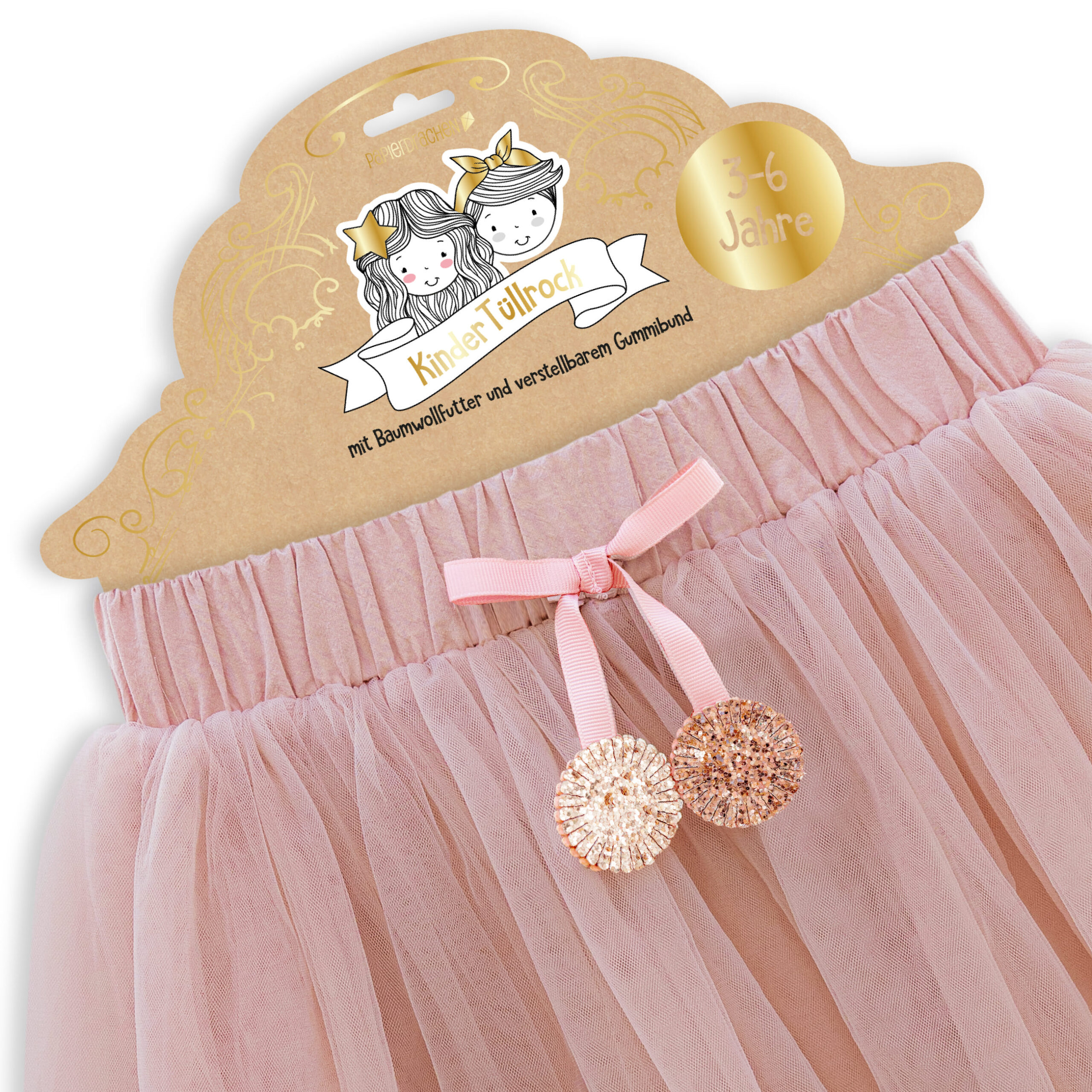 Tüll Rock mit Glitzer – rosa – Bild 4