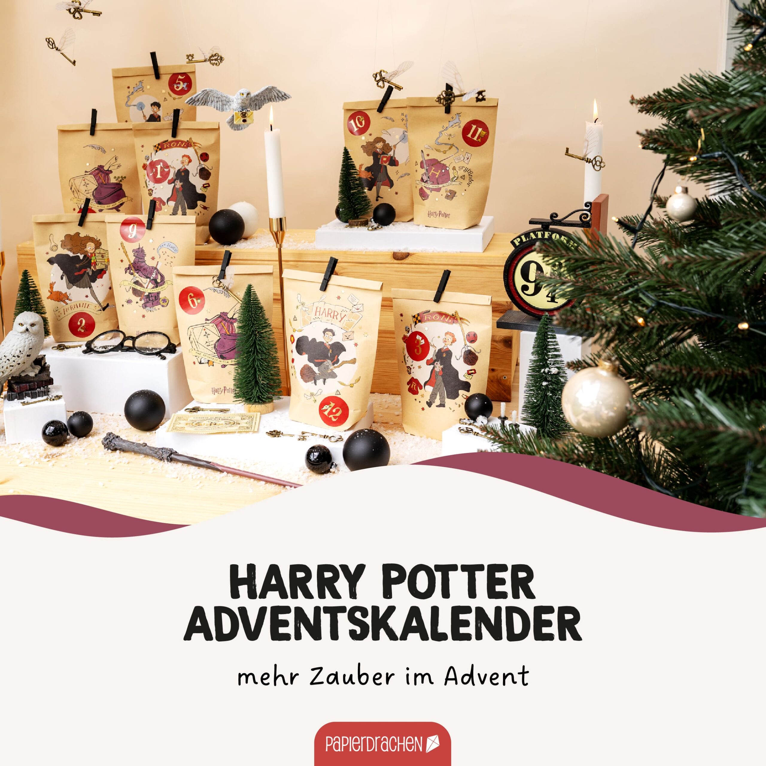 Adventskalender Tüten – Harry Potter Packpapier – Bild 2