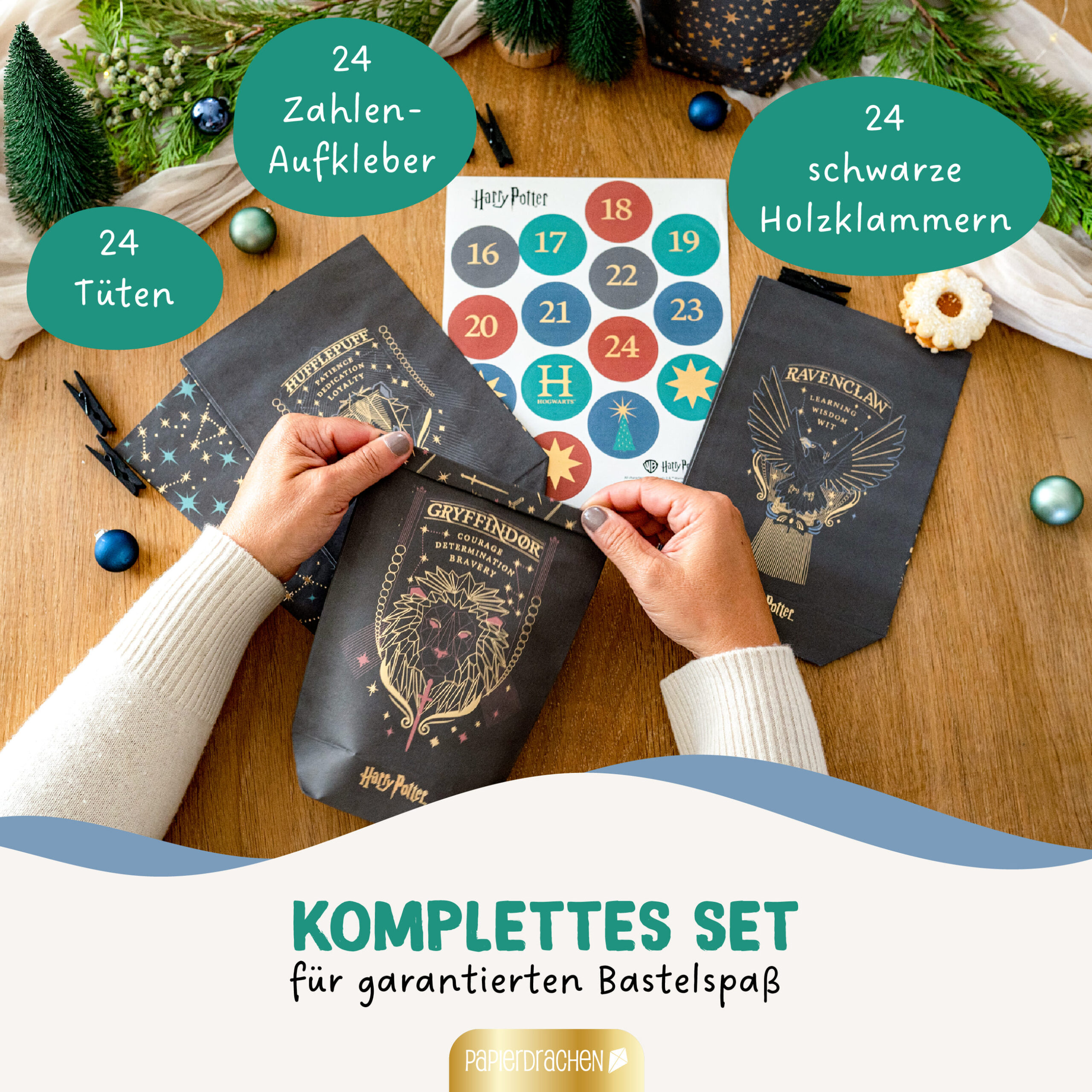 Adventskalender Tüten – Harry Potter schwarz – Bild 3