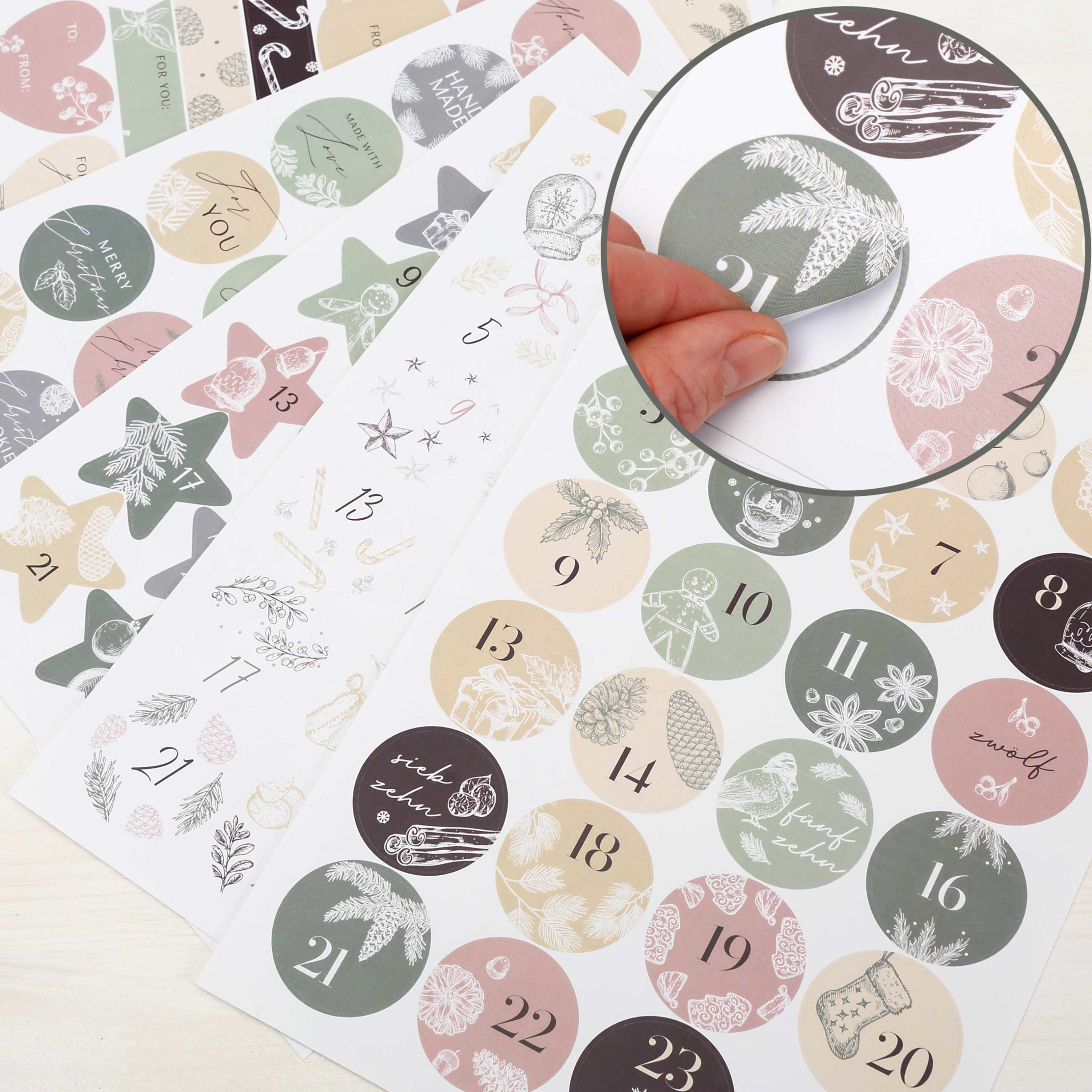 Zahlenaufkleber Set mit Geschenkstickern – Style – Bild 2