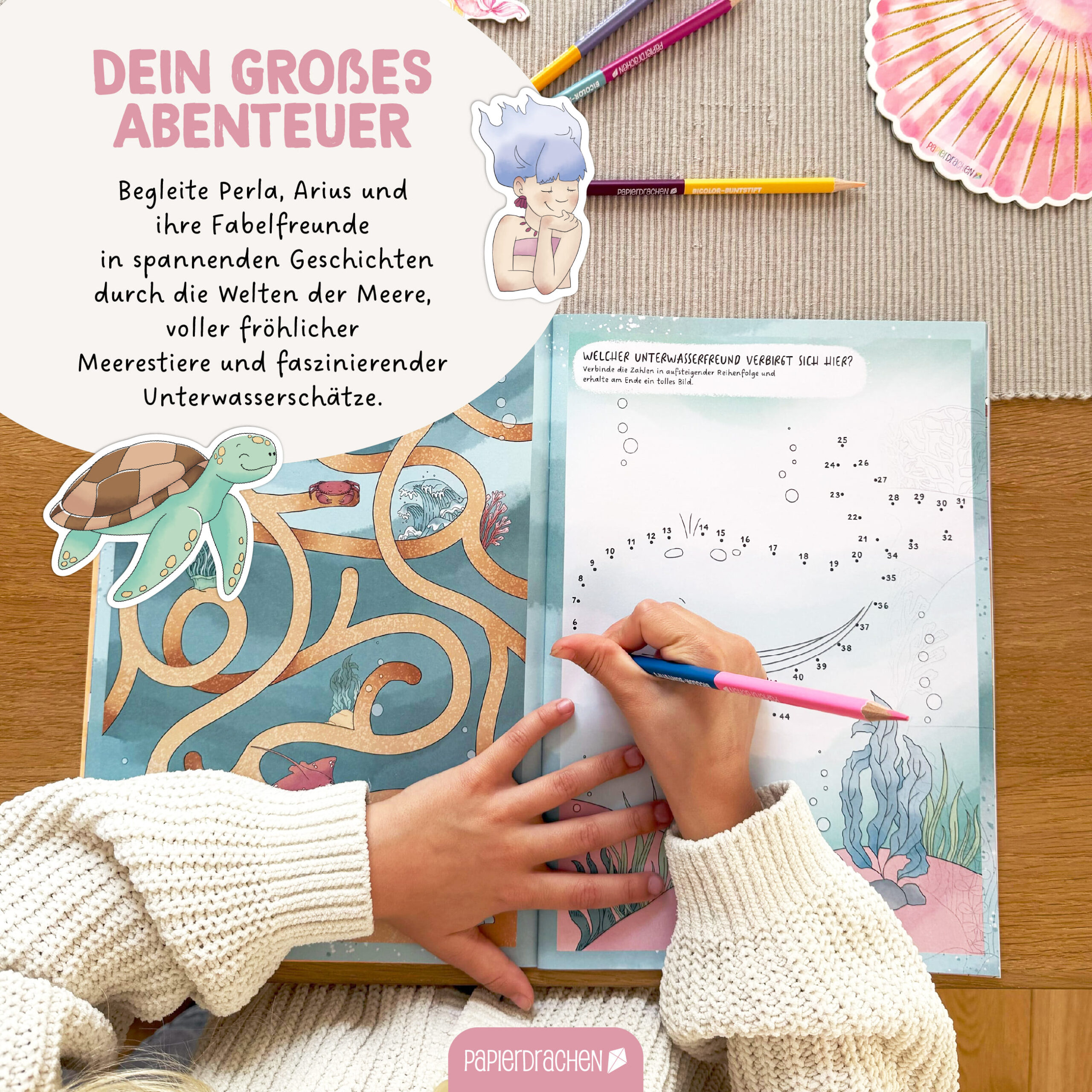 Mein kreatives Unterwasser Heft – Malen, Rätseln, Stickern – Bild 5