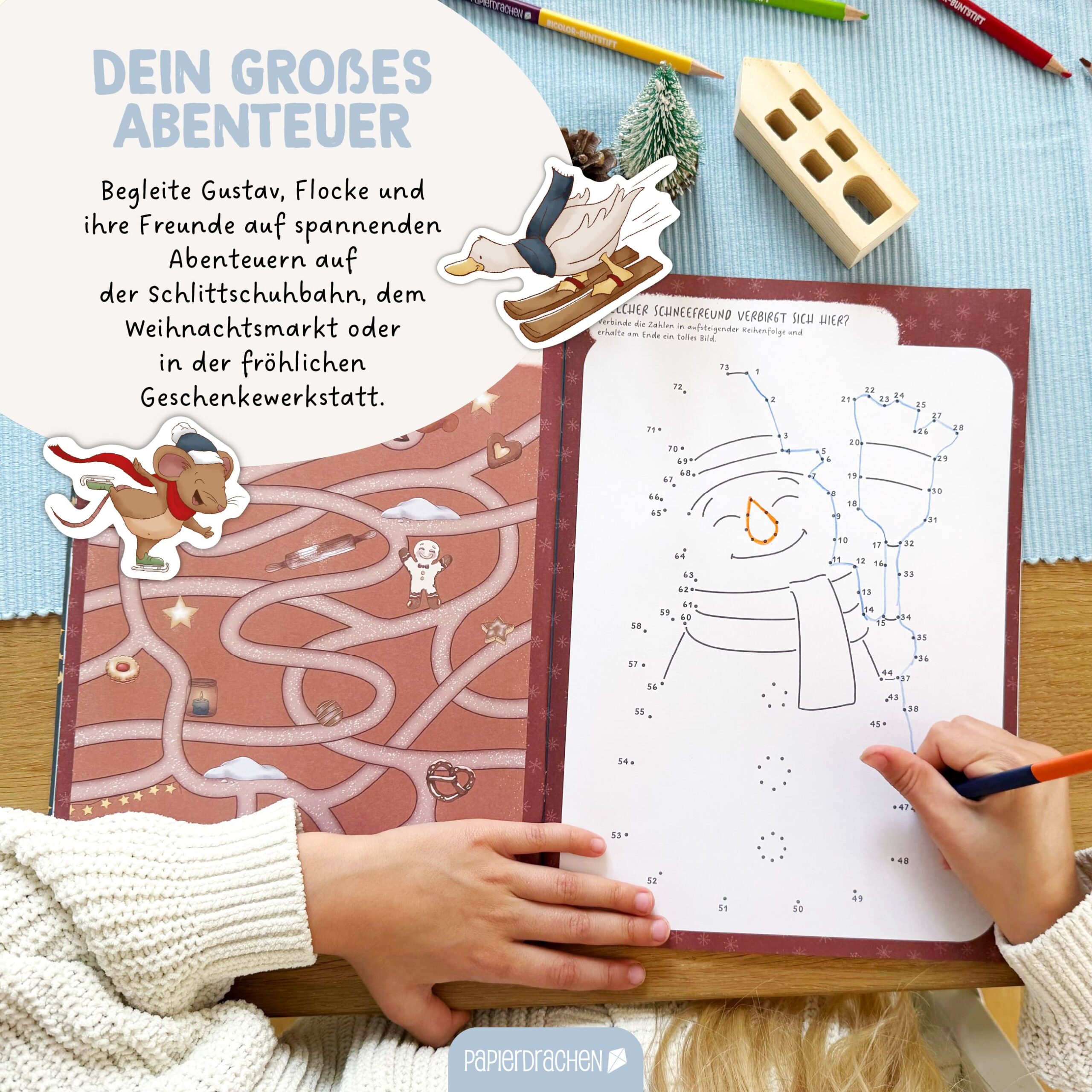 Mein kreatives Winterwelt Heft – Malen, Rätseln, Stickern – Bild 5