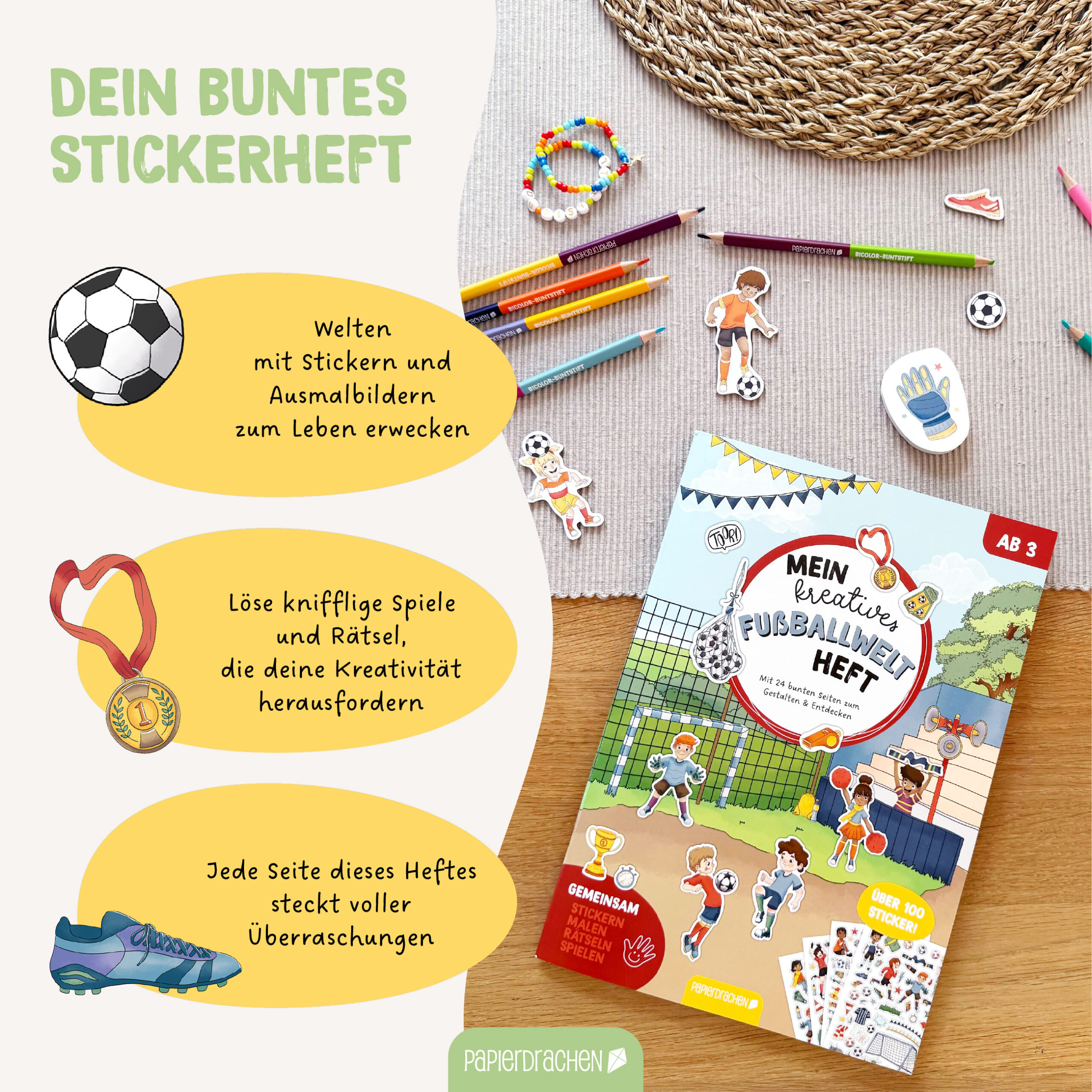 Mein kreatives Fussballwelt Heft – Malen, Rätseln, Stickern – Bild 4
