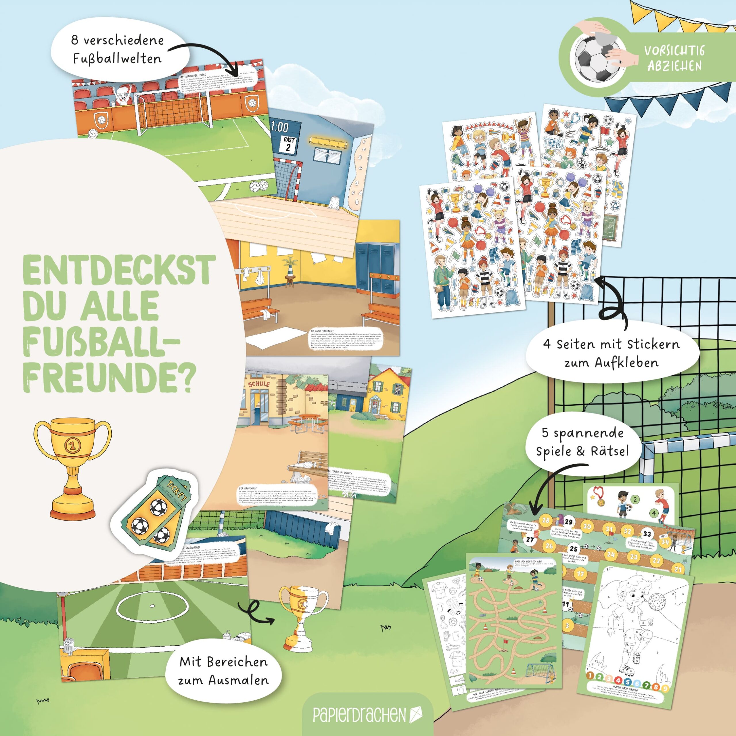 Mein kreatives Fussballwelt Heft – Malen, Rätseln, Stickern – Bild 6