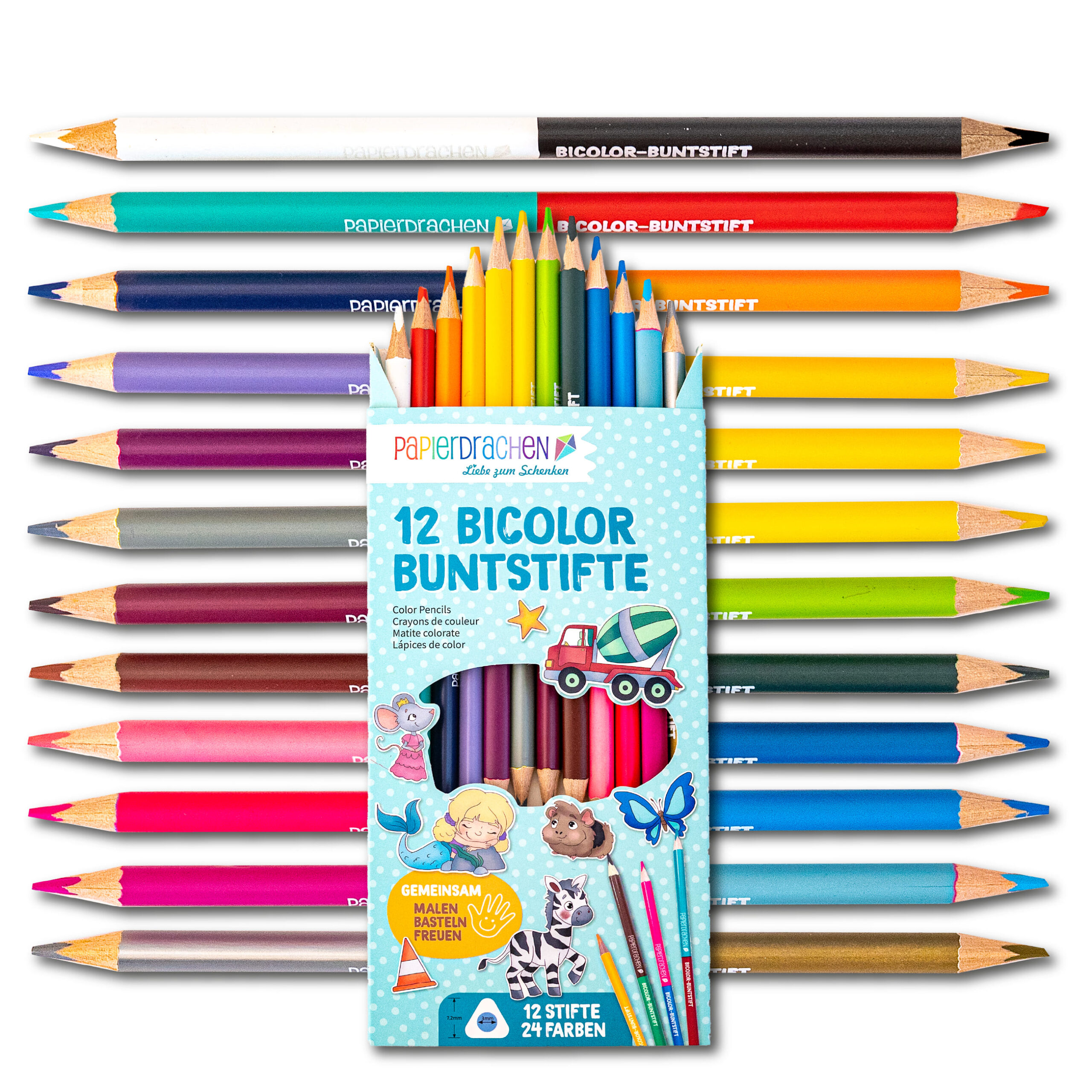 12 Bicolor Buntstifte