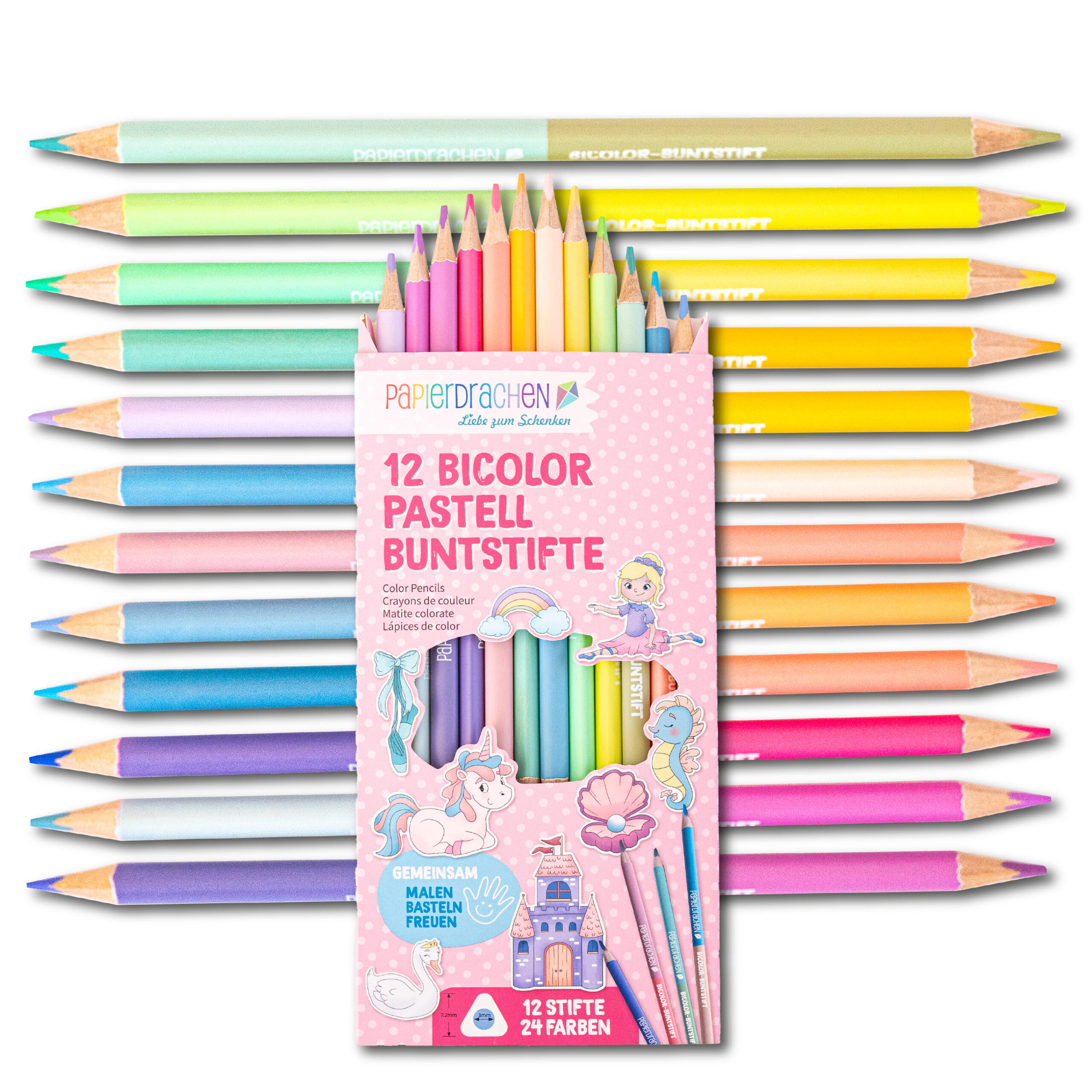 507-008-002_1 12 Bicolor Buntstifte pastell – Bild 1