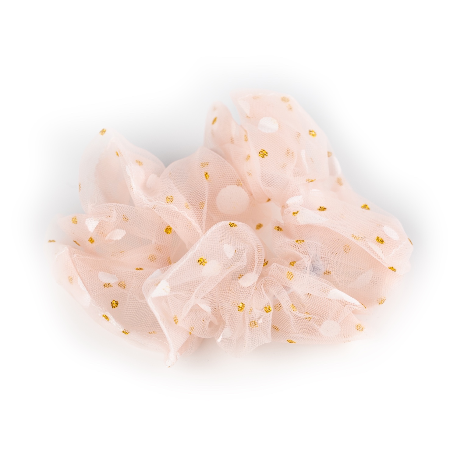 Busy Lizzie - Scrunchie - Organza - Silberpunkte - Pink