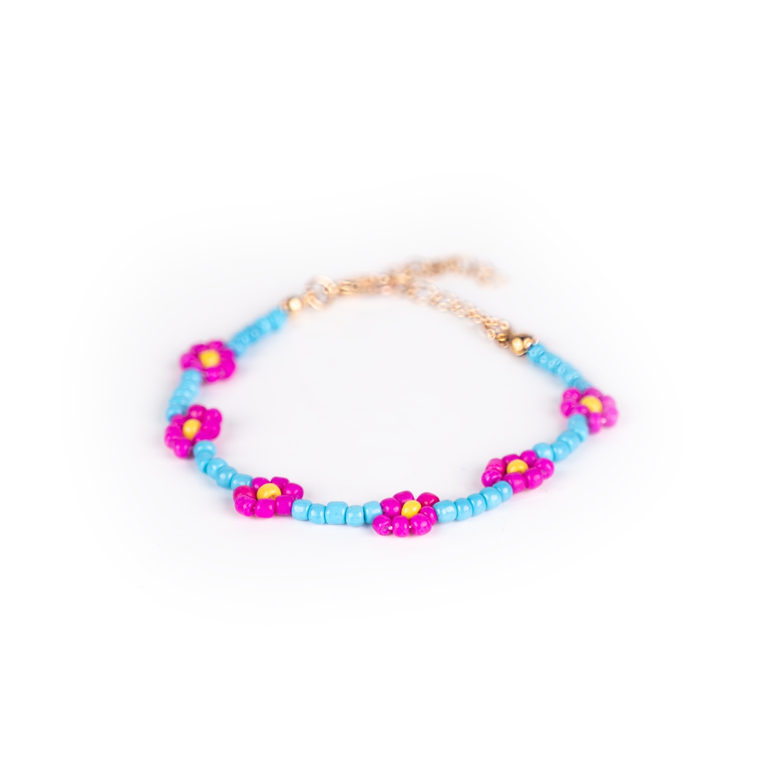 Busy Lizzie - Armband - Blumen - Türkis/Lila