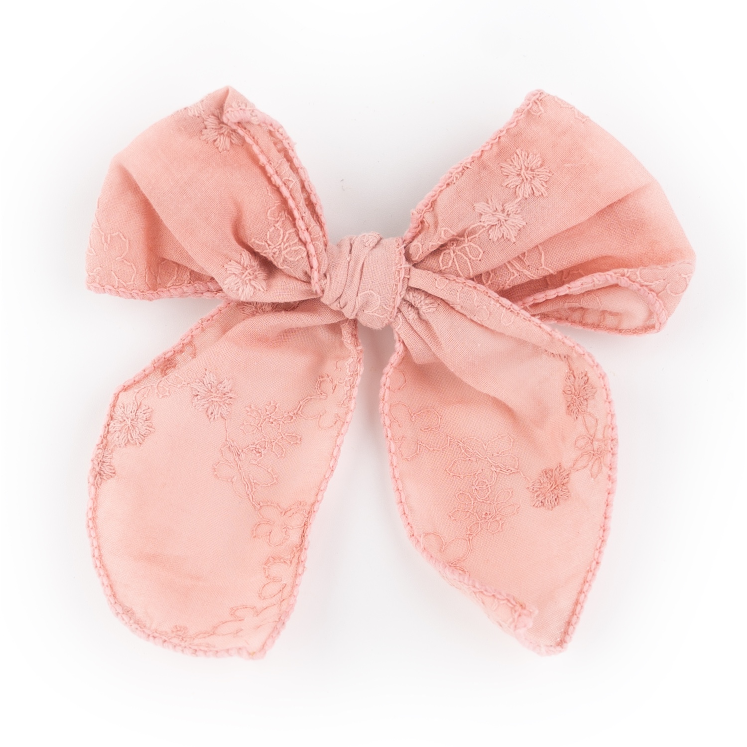 Busy Lizzie - Clip - Schleife - Broderie - Altrosa