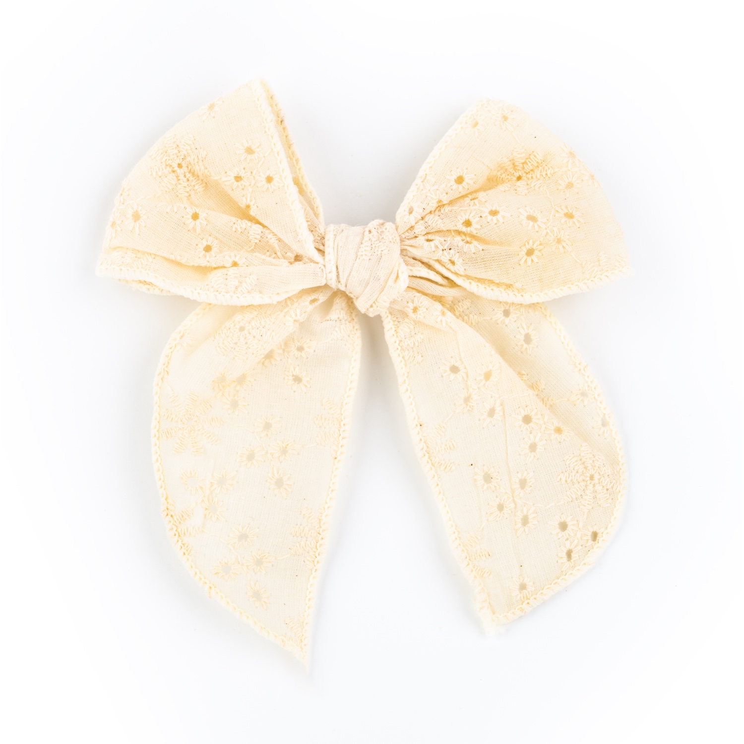 Busy Lizzie - Clip - Schleife - Broderie - Creme