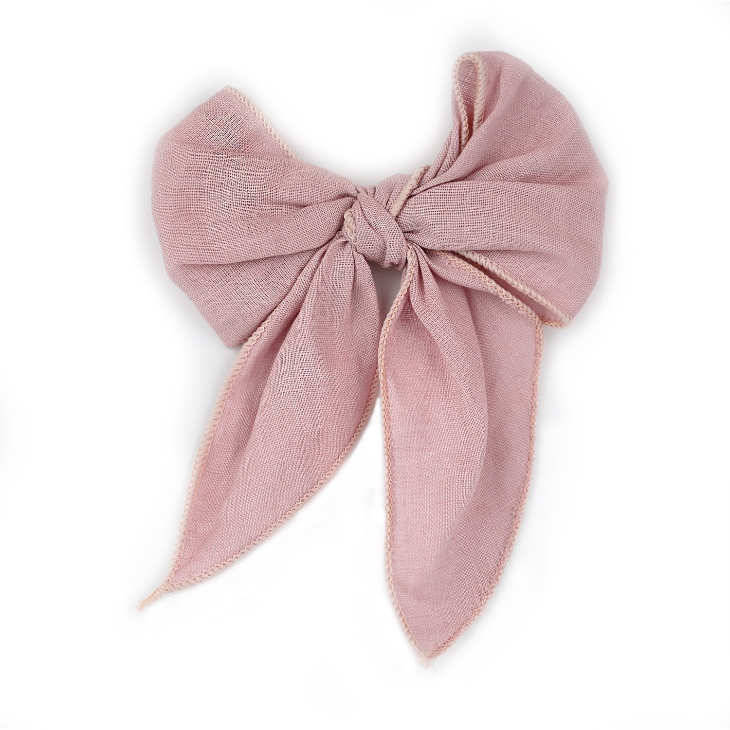 Busy Lizzie - Linen Love Story - Schleife Mittel - mit Schwanz - Altrosa