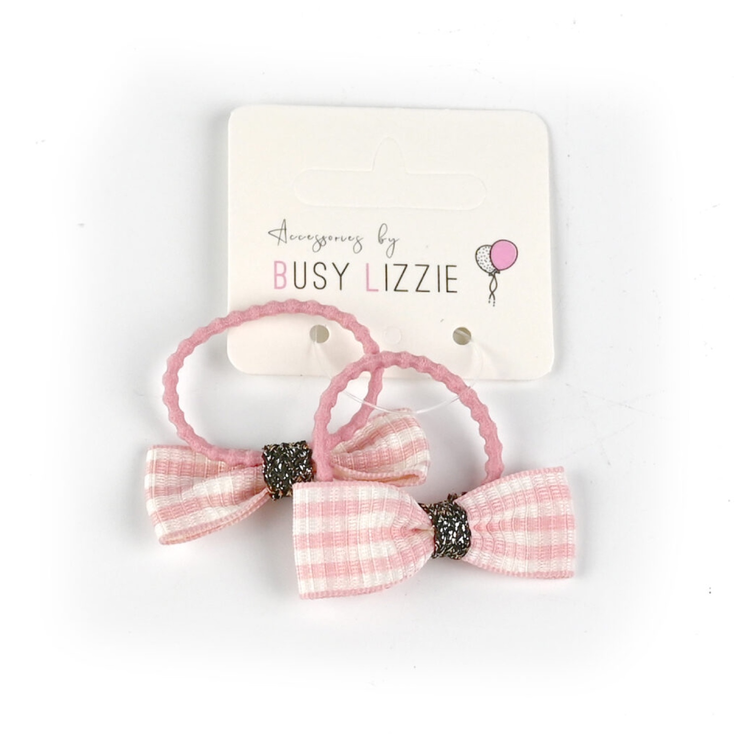 Busy Lizzie - Mini-Haargummis - Schleife - Pink