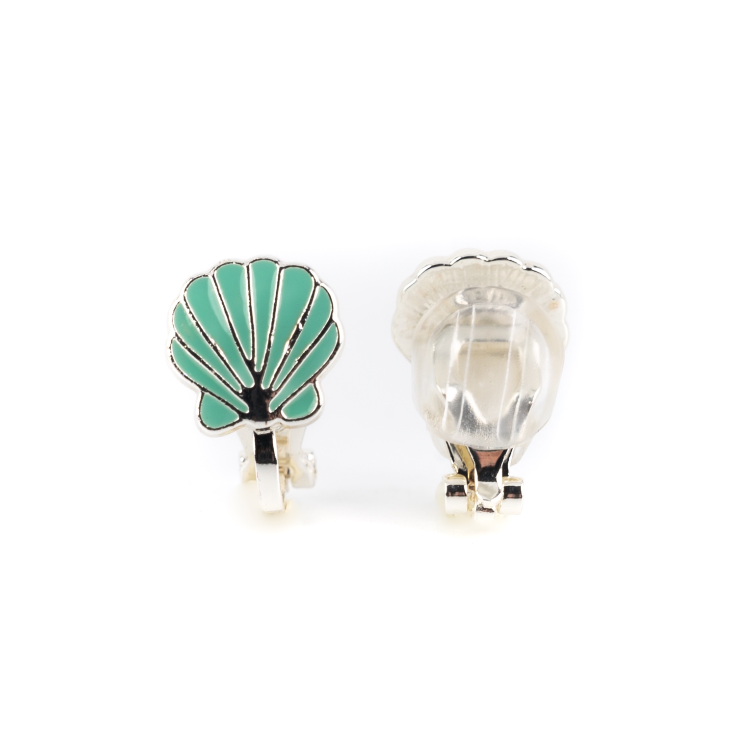 Busy Lizzie - Clip-Ohrringe - Muschel - Hellblau