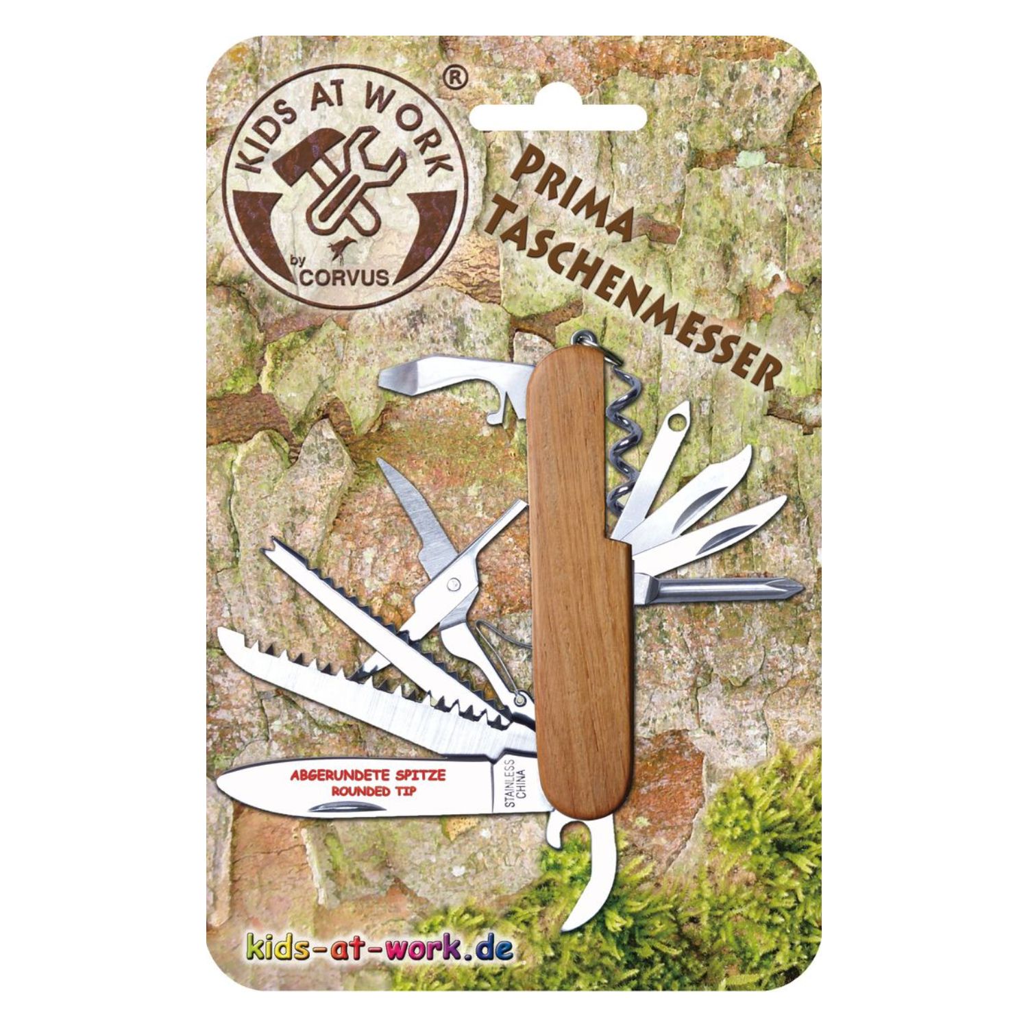 Taschenmesser Holz m. runder Spitze