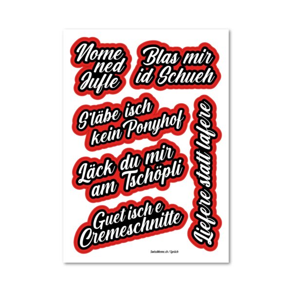 Stickerbogen - SwissMeme Sprüch