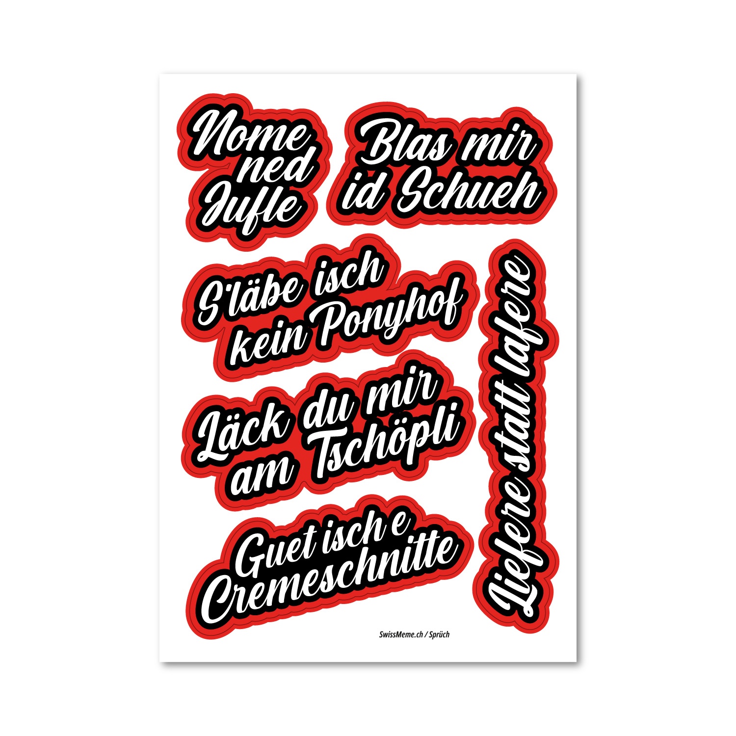Stickerbogen - SwissMeme Sprüch