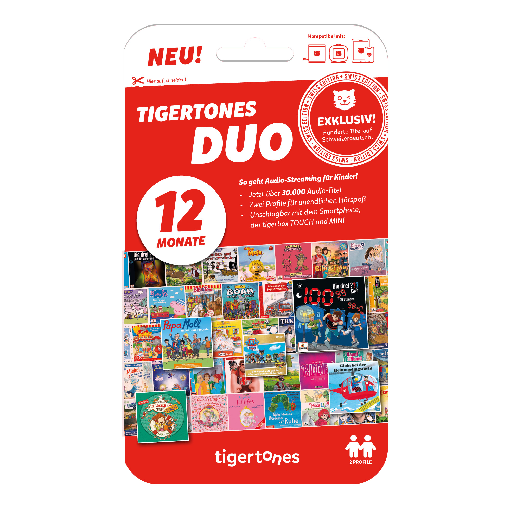 tigertones DUO - Ticket 12 Monate Swiss-Edition