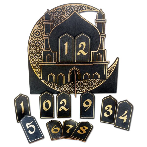 Ramadan Countdown Holz &ndash; schwarz