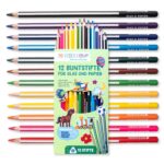 12 Buntstifte für Glas und Papier