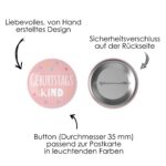 Postkarte mit Button – Einhorn