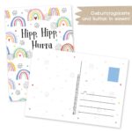 Postkarte mit Button – Regenbogen