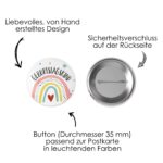 Postkarte mit Button – Regenbogen