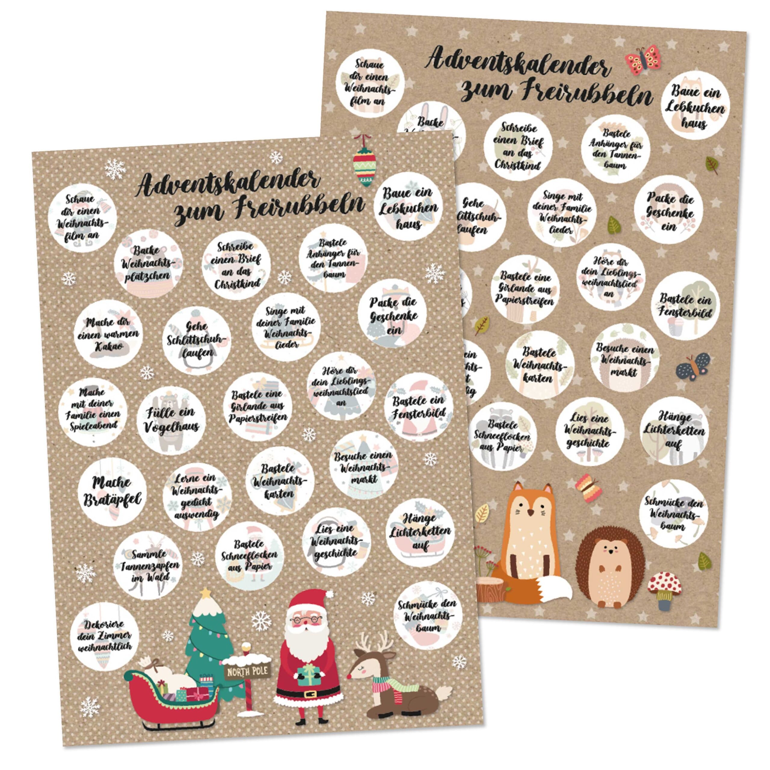 Adventskalender zum Freirubbeln – Weihnachtsaufgaben für Kinder Adventskalender zum Freirubbeln – Weihnachtsaufgaben für Kinder