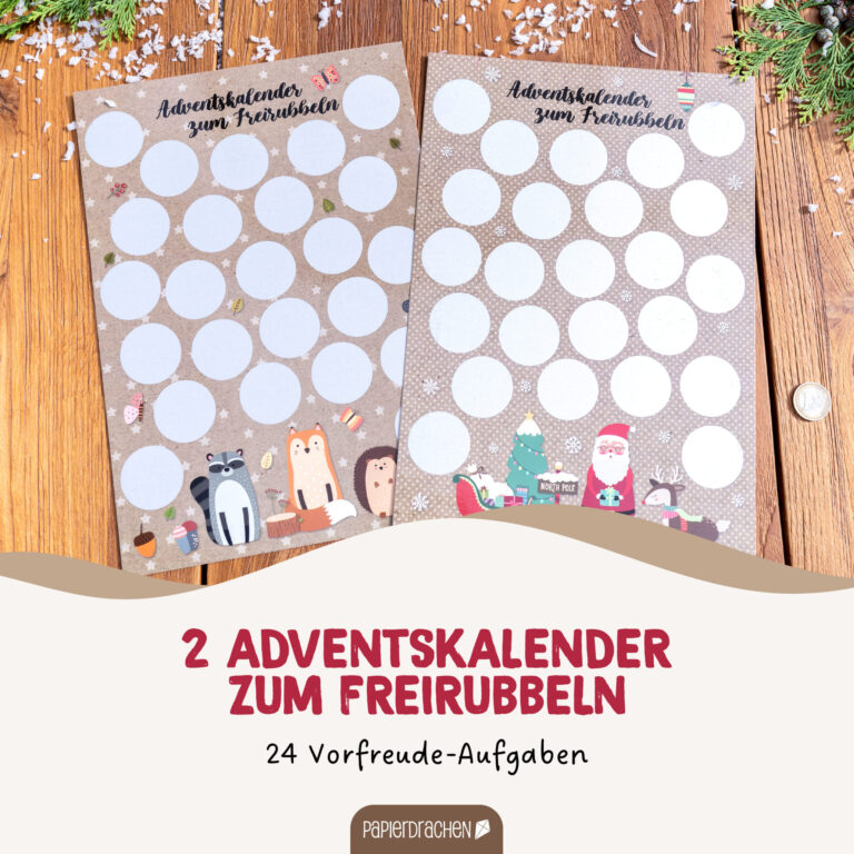Adventskalender zum Freirubbeln – Weihnachtsaufgaben für Kinder