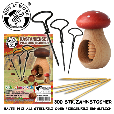 Kastanienset Pilz & Bohrer Kastanienset Pilz & Bohrer