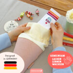 2 Kitatüten Musselin Rosa und Gelb mit Holzanhänger
