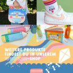 2 Kitatüten Musselin Rosa und Gelb mit Holzanhänger