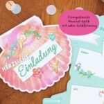 12 Einladungskarten Muschel