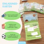 12 Einladungskarten Fußball