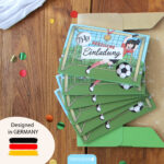 12 Einladungskarten Fußball