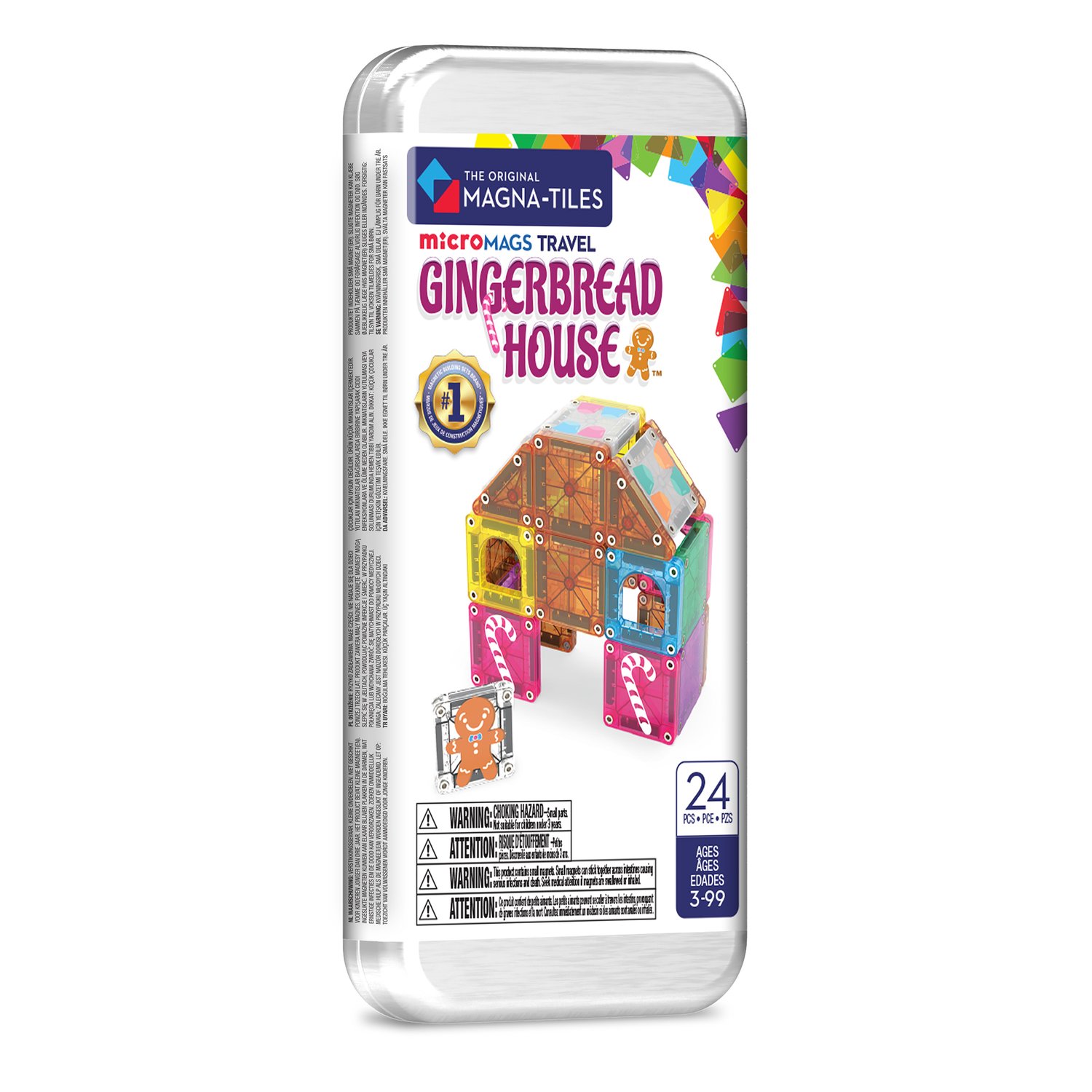 MAGNA-TILES®microMAGS Lebkuchenhaus Travel-Set, 24-teilig, magnetisch