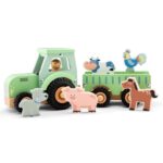 Traktor mit Anhänger - 5 Bauernhoftiere