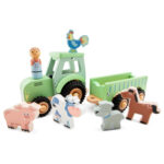 Traktor mit Anhänger - 5 Bauernhoftiere